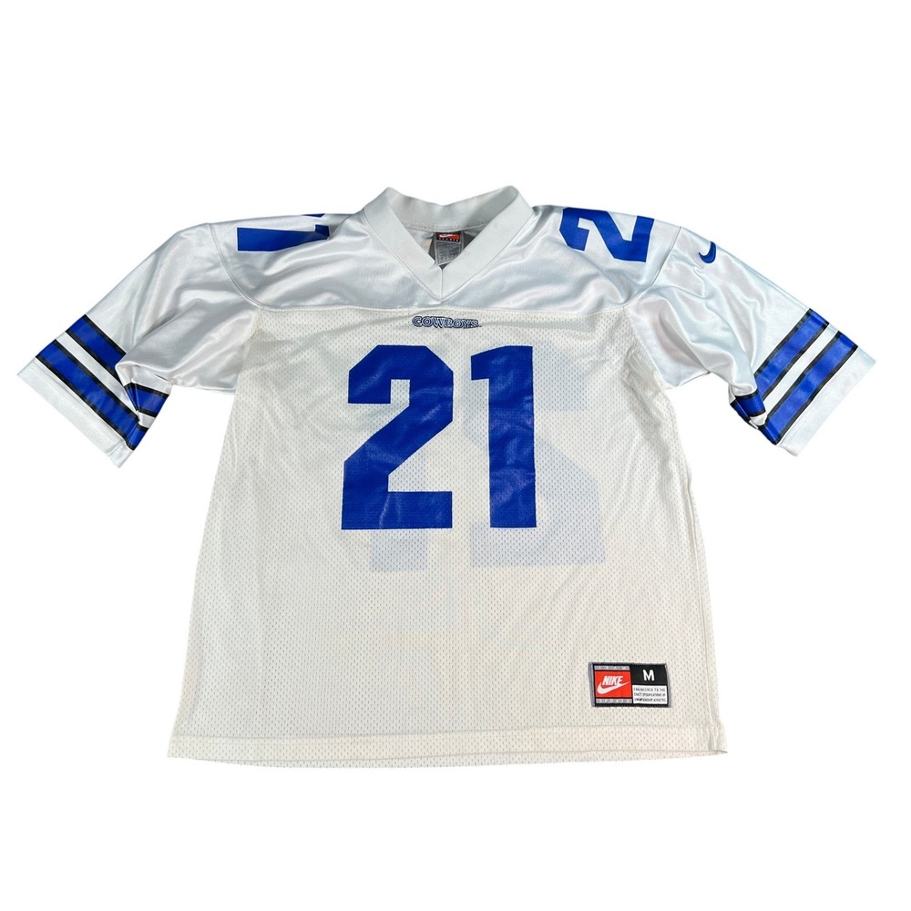 Vintage Nike Deion Sanders Dallas Cowboys Football Jersey Mens Medium White 21